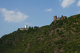 Die Burgen Sterrenberg und Liebenstein von Bad Salzig aufgenommen
