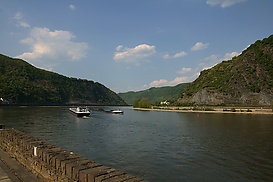 Radweg und Rhein bei Hirzenach