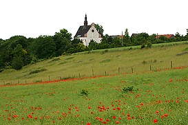 Blick auf Wallfahrtskirche Laurenziberg