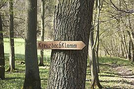 Oberer Wegweiser Kreuzbach Klamm