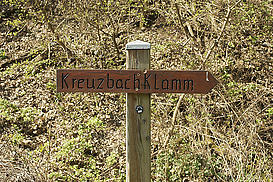 Wegweiser in die Kreuzbachklamm