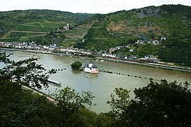 Kaub und Pfalzgrafenstein vom Bl?cherblick