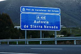 Schild Auto Via De Sierra Nevada